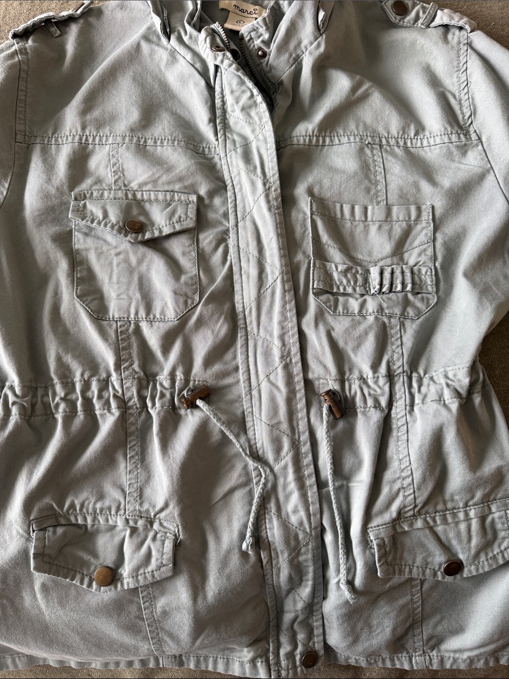 Madewell Women's Light Sage Utility Jacket with Drawstring Waist - Picture 6 of 6